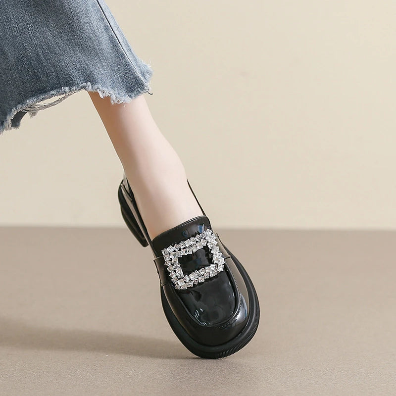 Women French Pointed Toe Flat Mary Jane Shoes One Strap Shallow Mouth Zpaxo