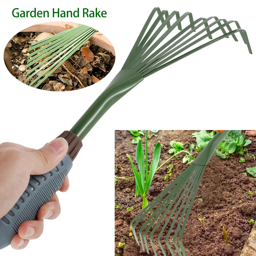 25/27/30cm Garden Shovel Heavy Duty Steel Multifunction Cleaning Spade Flat Shovel Sharp Planting Farm Weeding Tools with Gloves Zpaxo