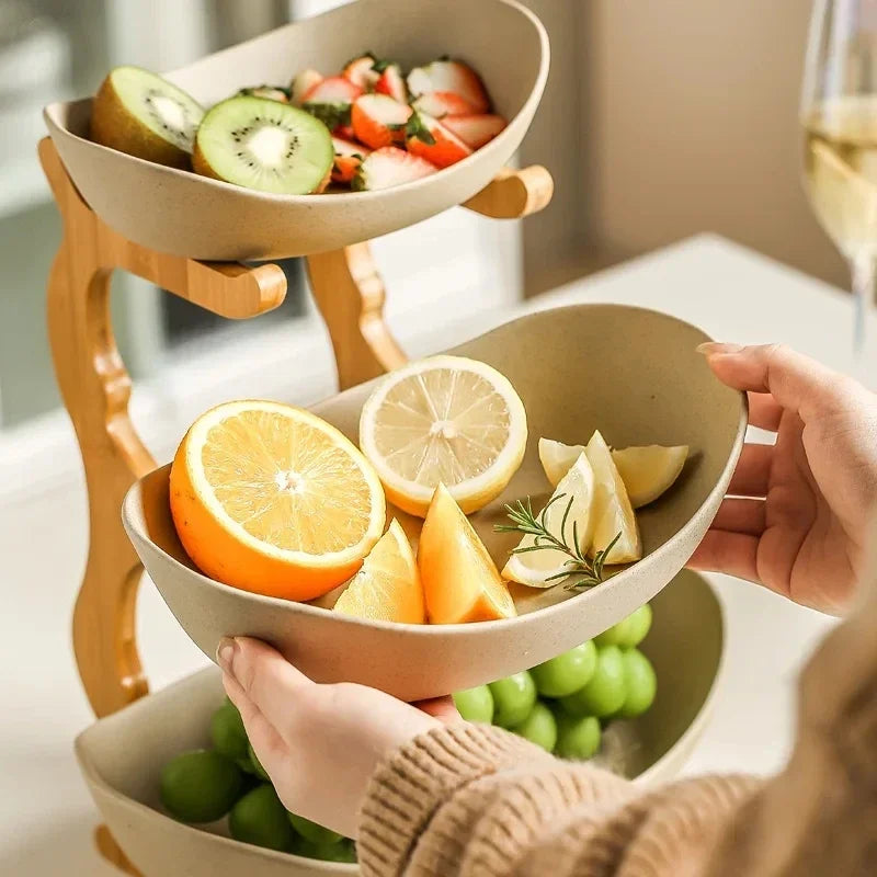 2 3 Layer Fruit Plate Home Snack Dish Creative Candy Modern Dried