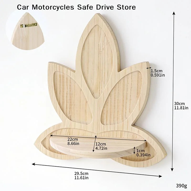 CM1 Lotus-shaped Shrine Stand Flower Pot Wooden Wall-mounted Storage
