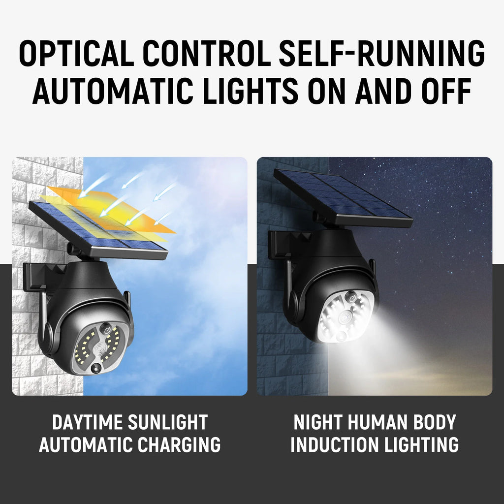 Solar Wall Light Motion Sensor LED Lamp Camera Energy Saving Outdoor Zpaxo