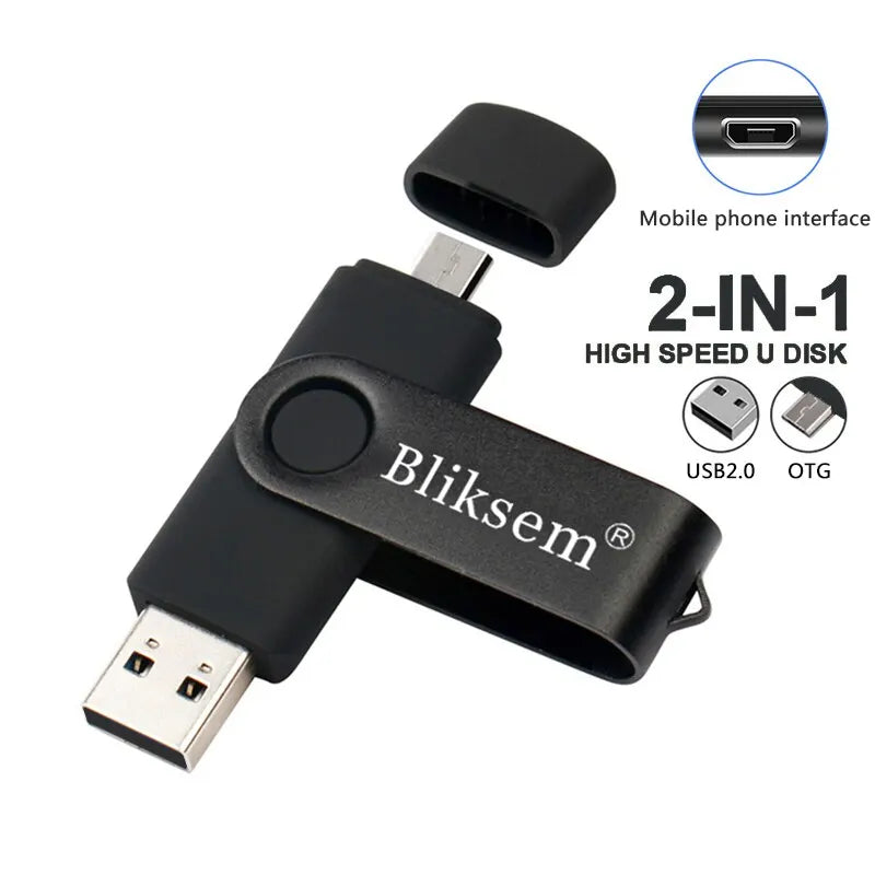 Bliksem OTG Flash Drive 32GB 64GB Speed USB2 0 Mobile Phone USB Metal Zpaxo 64 GB