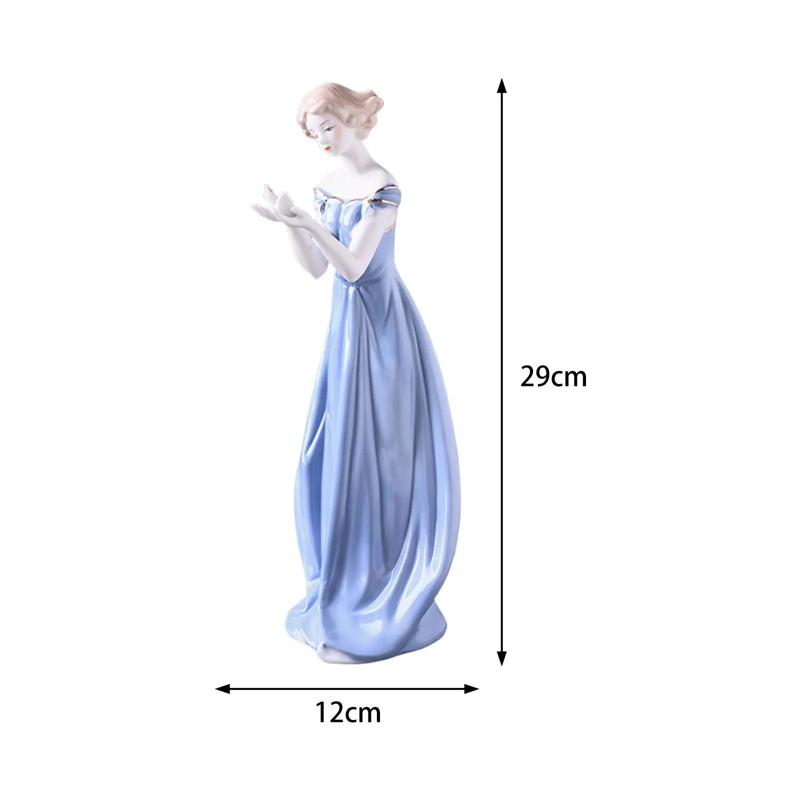 Porcelain Lady Statue – Ceramic Girl Figurine Home Decor Gift Decorative Figurine Zpaxo