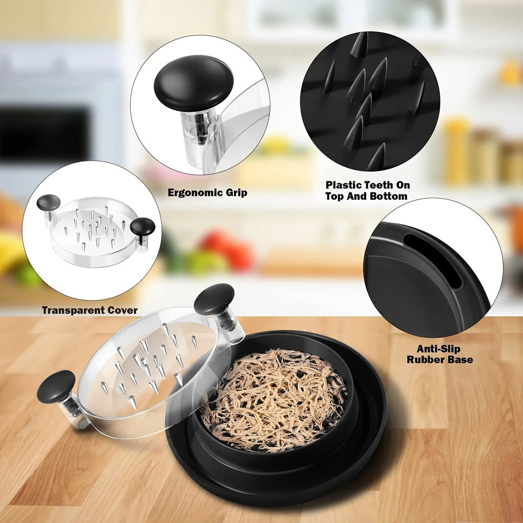 Upgraded Chicken Shredder Transparent Cover Large Anti-slip Rotating