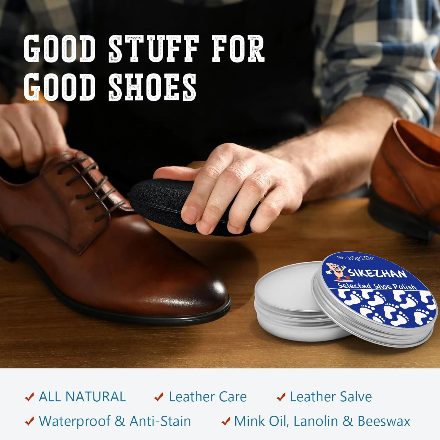 Neutral Leather Shoe Polish Cleaner and Conditioner Cream for Leather Shoes Bags Shine Moisturizing Nourish Anti‑Cracking Care Zpaxo