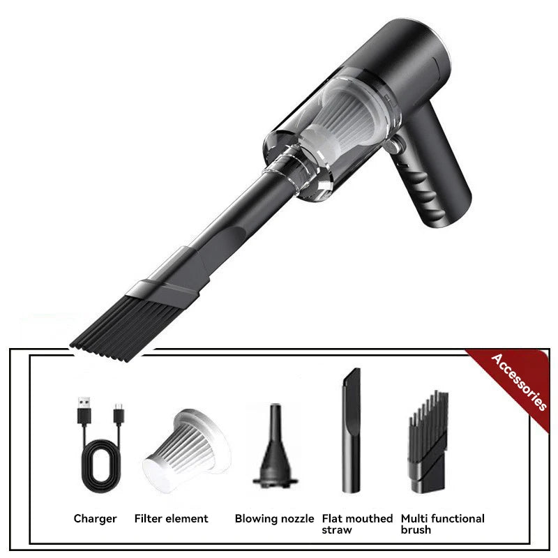 Vacuum Cleaner For Motor USB Charging ATV Car Household Vacuum Cleaner For Car with Fully Automatic High Power Powerful Cleaning Zpaxo black