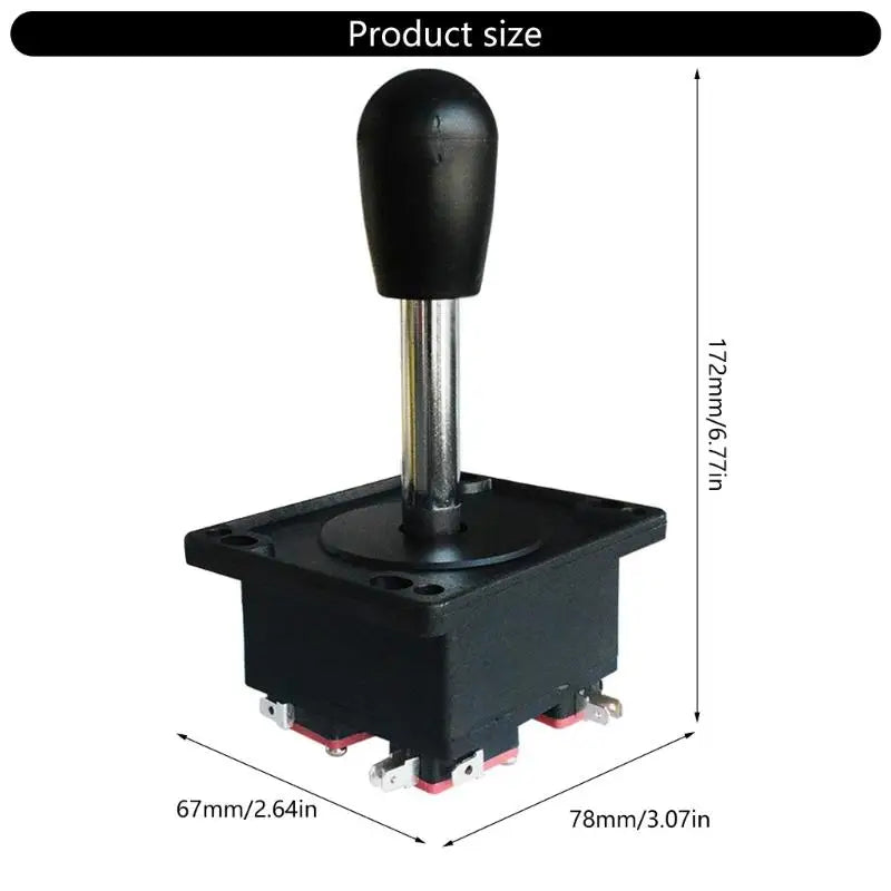 652F Elliptical Handle Arcade Joystick with Adjustable Shafts Length High Strength Arcade Controller with Handle for Cabinets Zpaxo