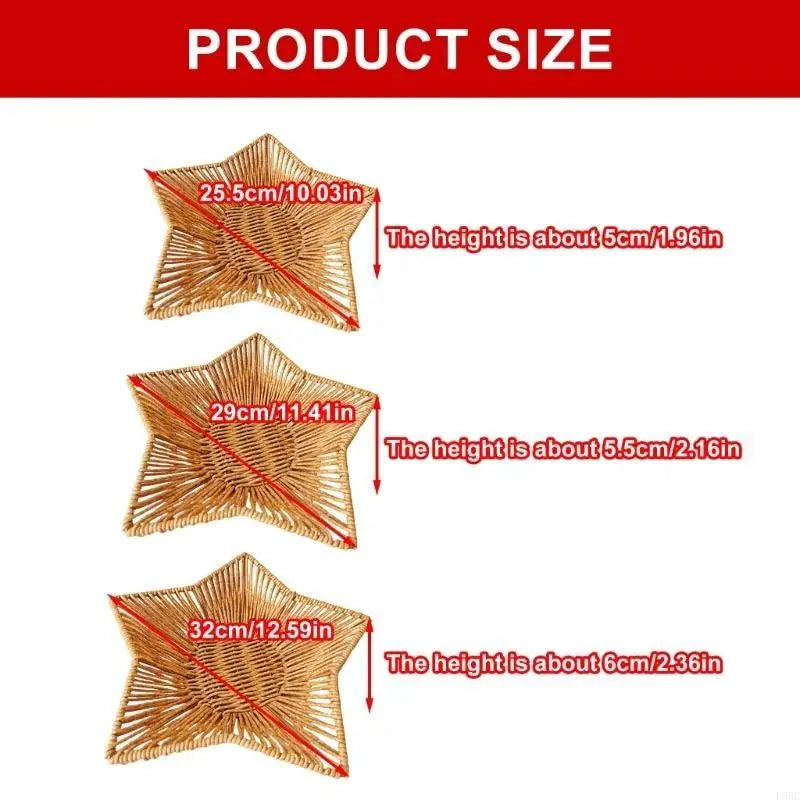 Woven Imitation Rattan Snacks Organiser Star Shaped Fruit Basket Home