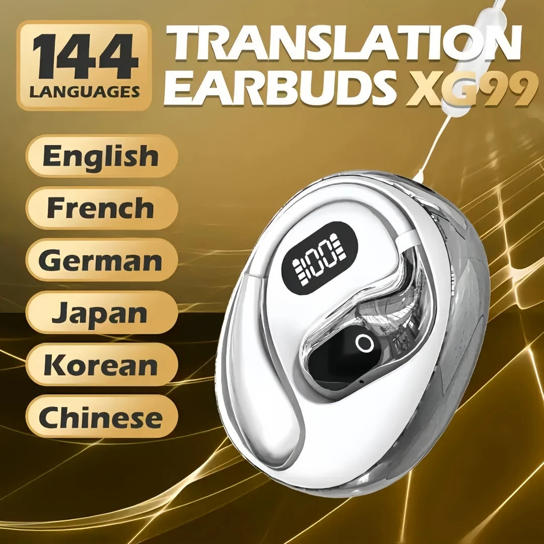 AI Language Translation Earbuds 144 Translator Open-ear Headphones Zpaxo WHITE China Mainland