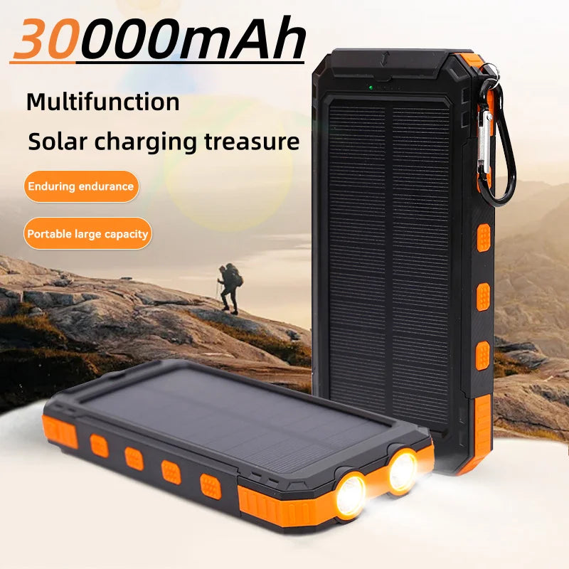 Waterproof Outdoor Solar Power Bank 30000mAh Dual USB Travel Outdoor Portable Mobile Phone Charger Solar Power Bank For Camping Zpaxo