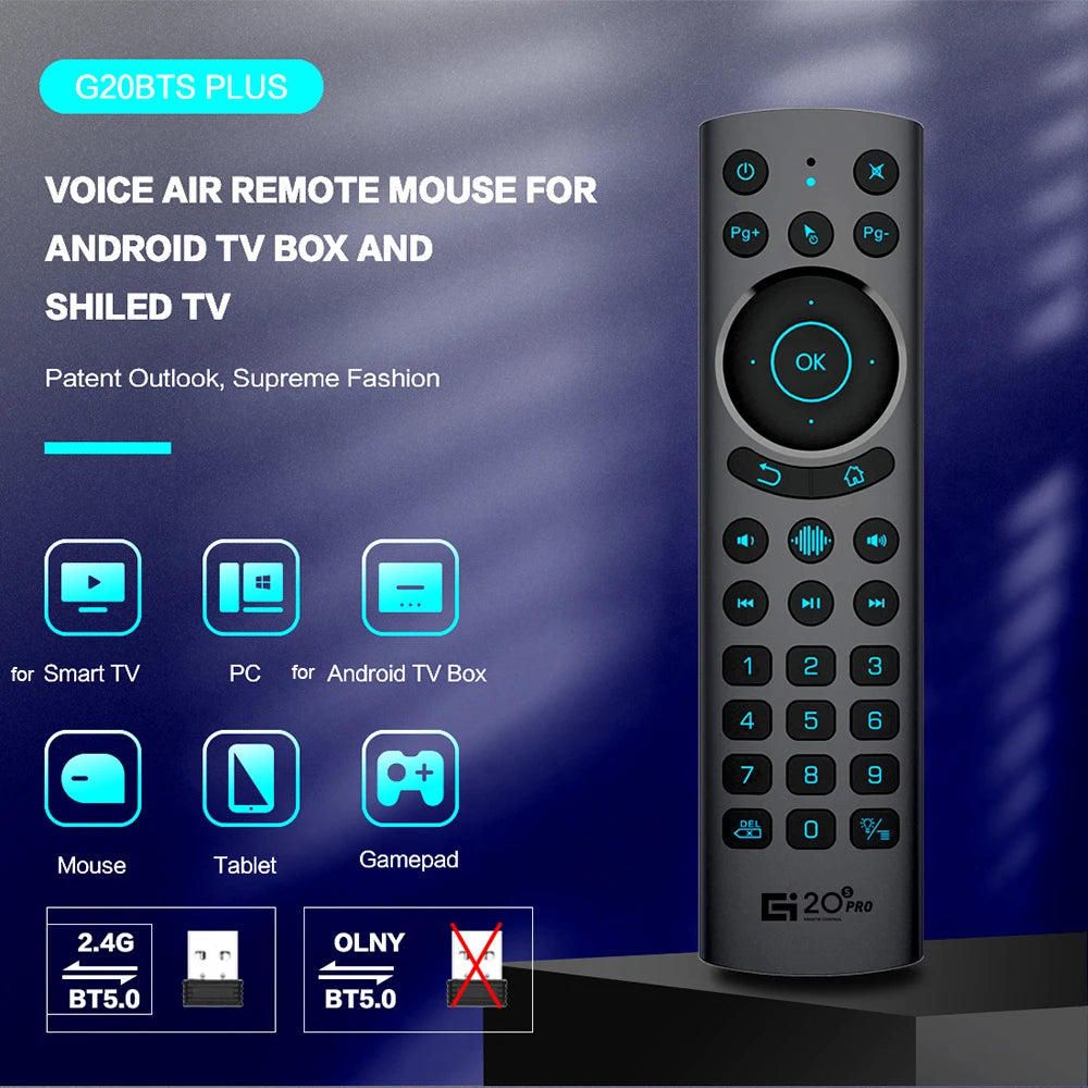 G20S PRO Remote Control Voice Backlit 2.4G Wireless Air Mouse Gyroscope G20BTS Plus BT5.0 Gyro For X96 H96 MAX TV BOX Controller Zpaxo