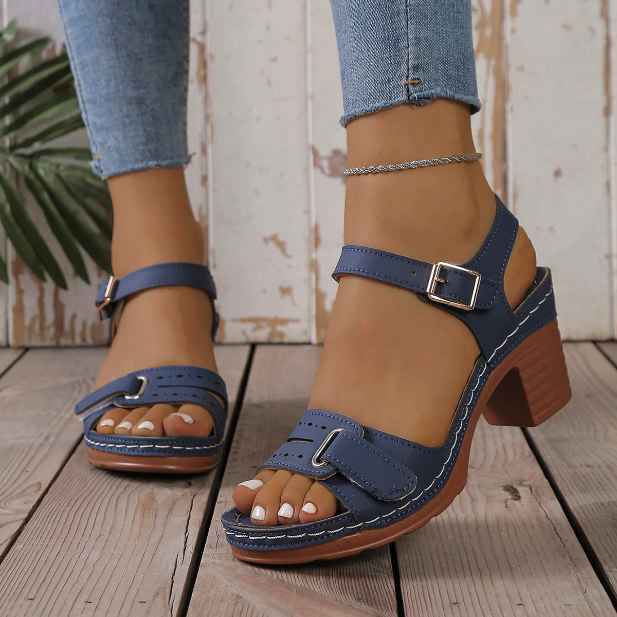 Women Sandals 2026 New Open Toe Fashion Sandals Soft Sexy Wedge Buckle Orthopedic Shoes Female Outdoor Designer Trend Shoes Zpaxo