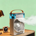 3 In 1 Portable Mini Air Cooler Fan LED Night Light Humidifier Desktop Air Conditioner Home Office Use Zpaxo WHITE-g