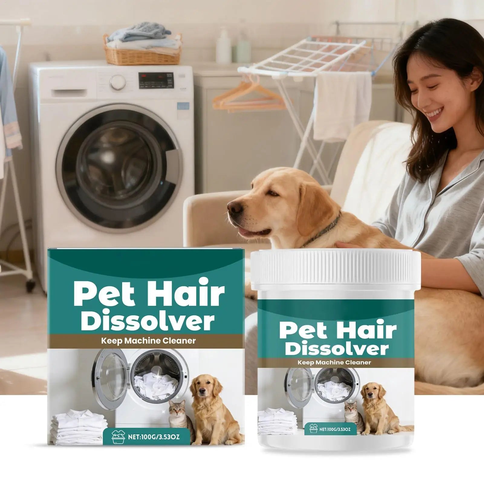 Pet Hair Dissolver Laundry Cleaner Washing Machine Remover Detergent