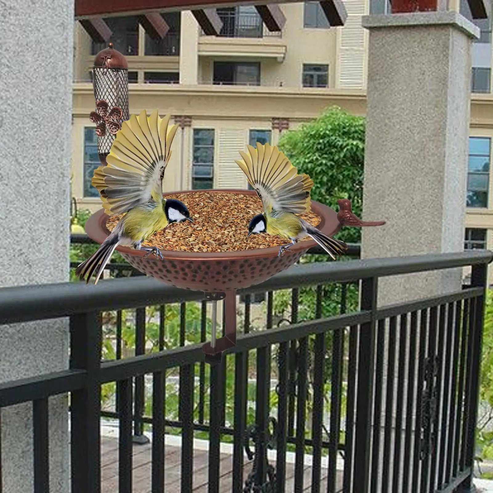 Vogelbad Feeder Spa BirdFeeder Rasenhof handicrafts for outdoor balcony rail Zpaxo