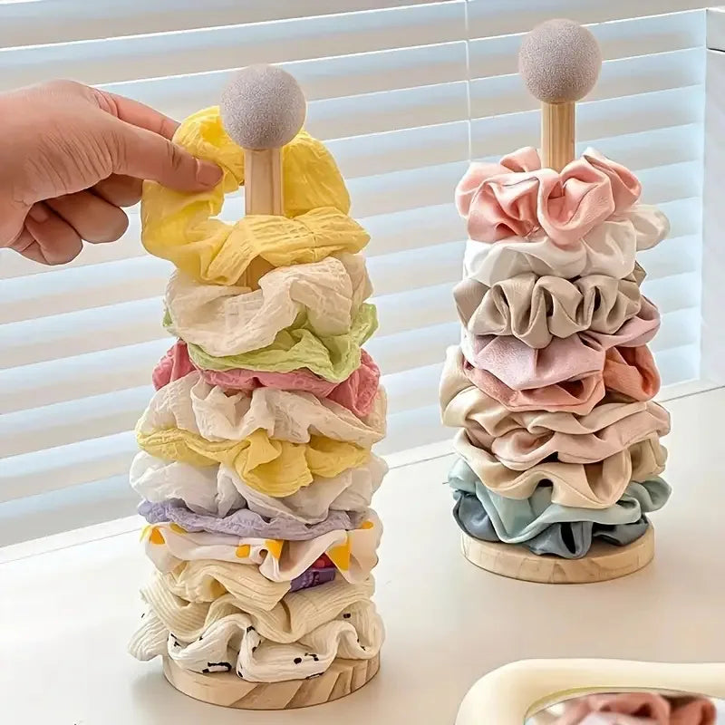 Multi-layer Solid Wood Hair Accessory Storage Rack Suitable Ties