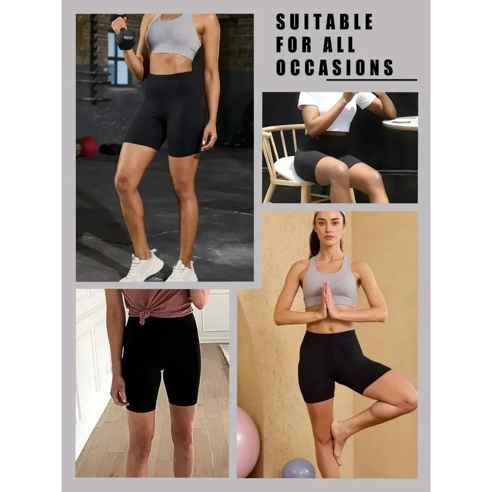 Ultra-soft High-waisted Bike Shorts Non-see-through Stretchy Gym