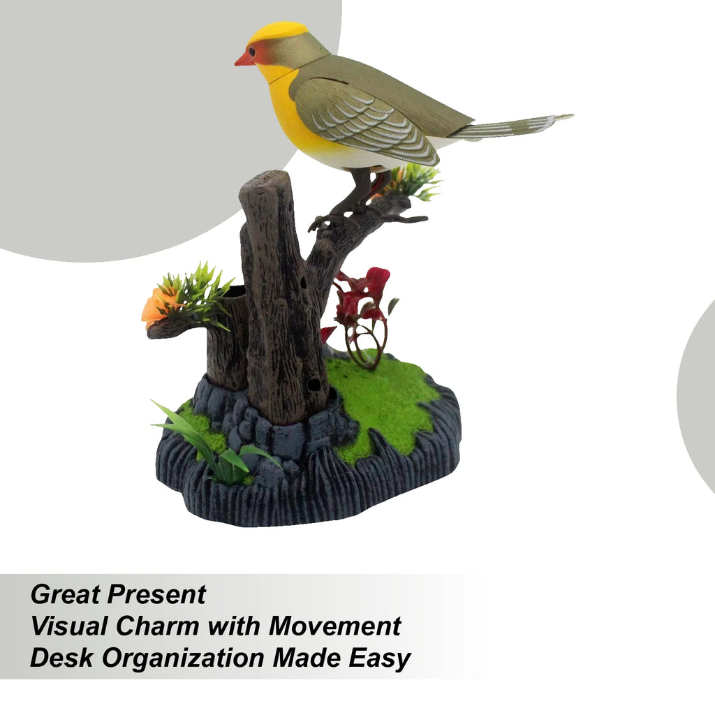 Simulation Electronic Bird Kids Toy Chirp Pen Holder Decorative Zpaxo
