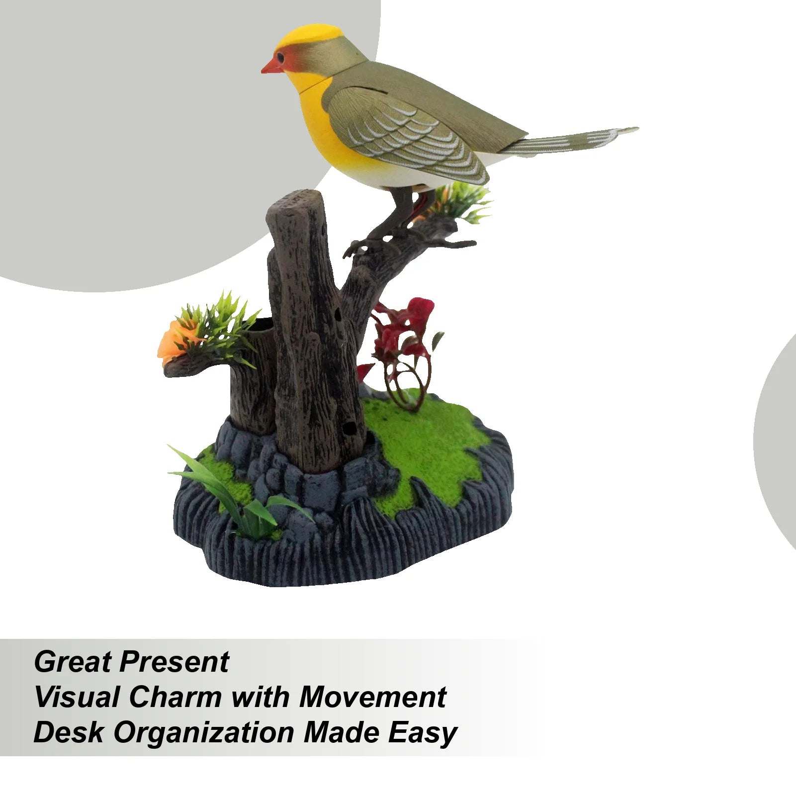 Simulation Electronic Bird Kids Toy Chirp Pen Holder Decorative Zpaxo