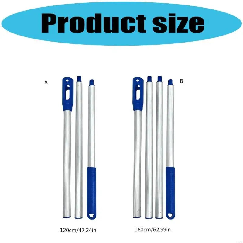 Adjustable Length Pool Skimmer Rod Poles for Various Sizes Nonslip Grip Aluminum Zpaxo