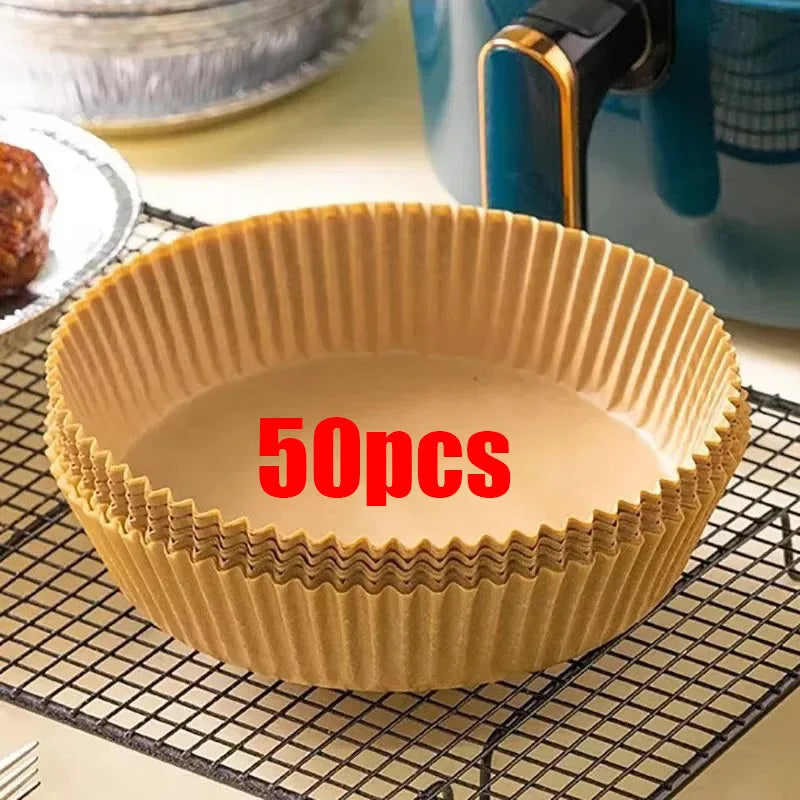 Air Fryer Disposable Parchment Liners – Round, Non-Stick, 50-250pk