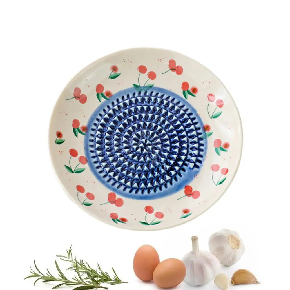Garlic Grater Plate Manual Ceramic Fruit Pattern Bowl Dish Ginger Zpaxo b China Mainland