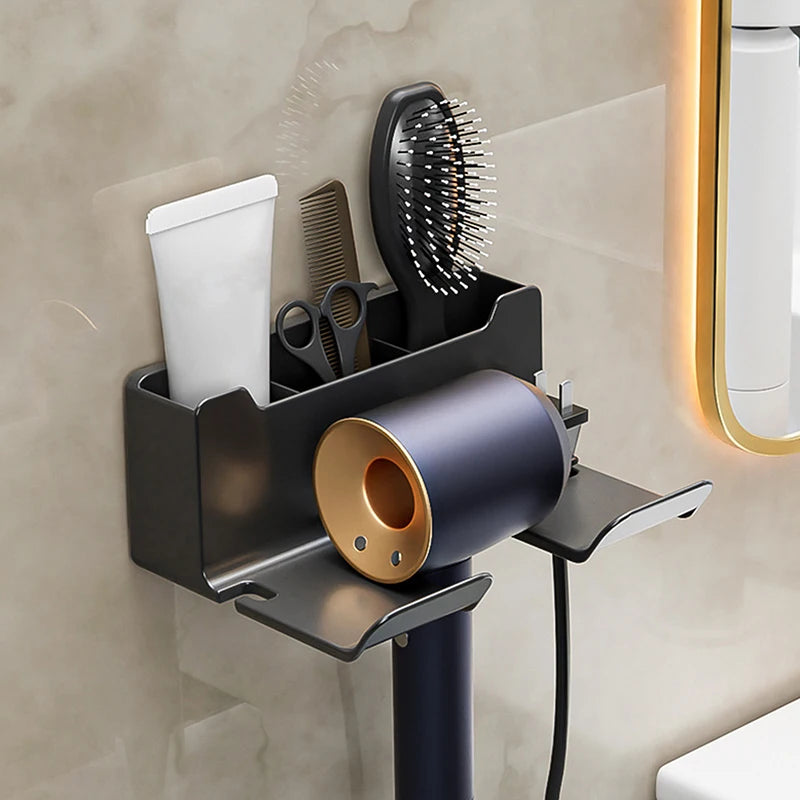 Blow Dryer Cradle Wall Mounted Functionality Available Black White Zpaxo
