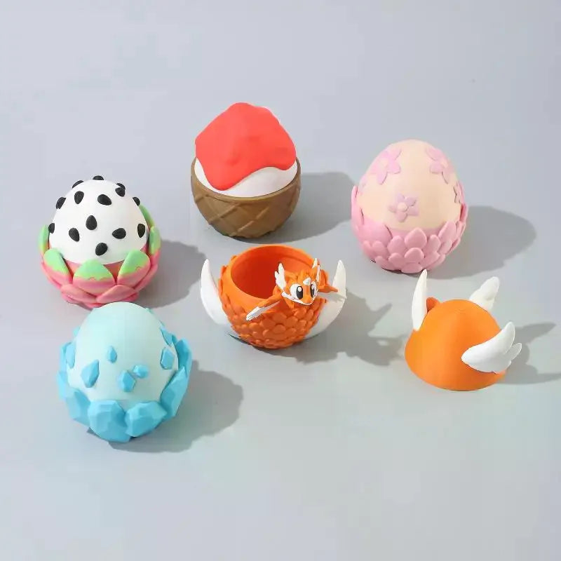 3D Printed Cute Silly Dragon Fruit Food Egg Plastic Ornaments Desktop Zpaxo