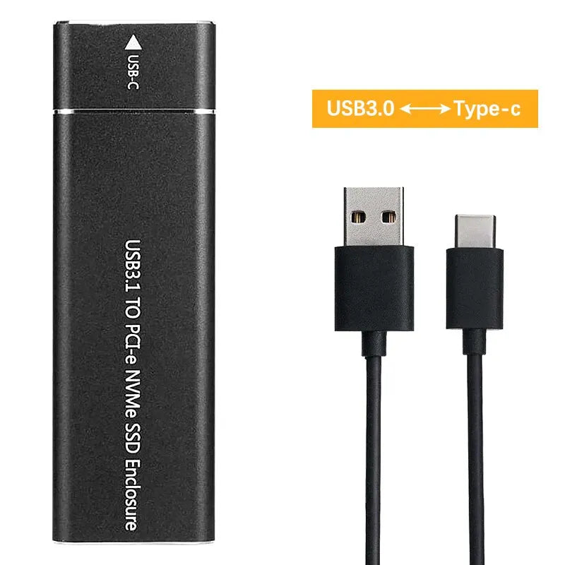 USB3 1 M 2 SSD Enclosure Mobile Case Supports NVME Protocol Type-c Zpaxo USB TO Type C Black