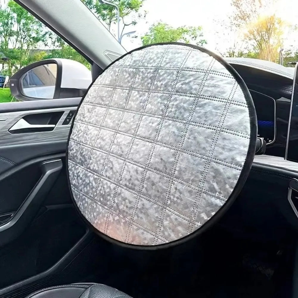 Heat-resistant Car Steering Wheel Sunshade Cover Universal Foldable Zpaxo Style C