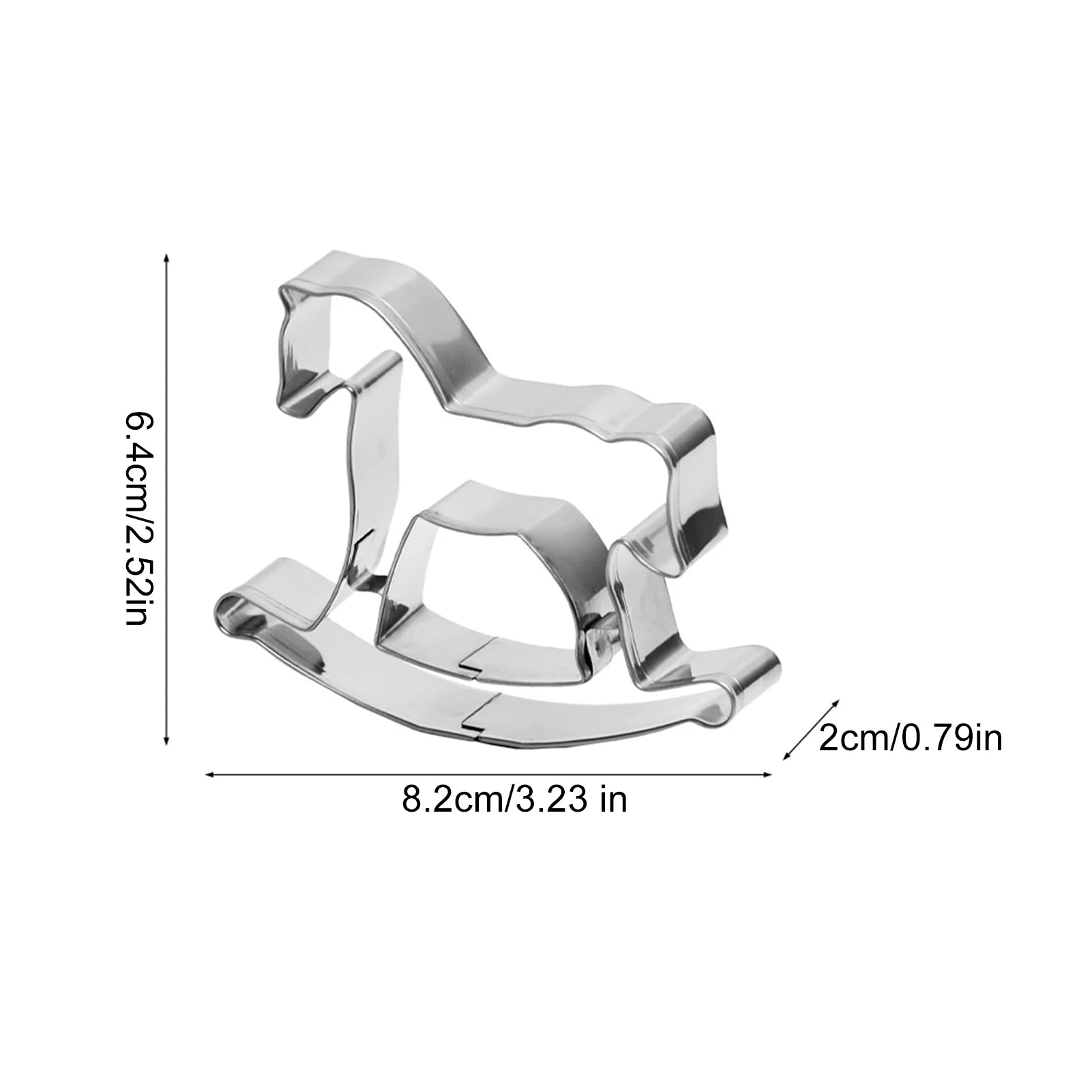 Horse Cookie Cutter Stainless Steel Horse Cookie Cutter Mould Rocking Horse Shapes Biscuits Cutter Fondant Pastry Baking Tools Zpaxo 1PC 1