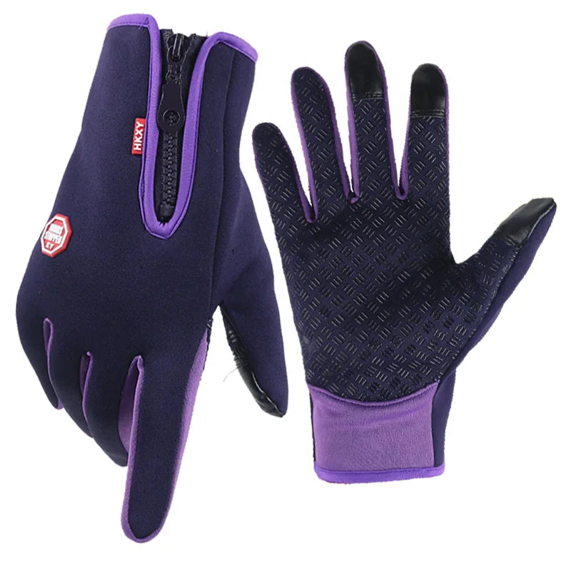 Hot Winter Gloves For Men Women Touchscreen Warm Outdoor Cycling Driving Motorcycle Cold Gloves Windproof Non-Slip Womens Gloves Zpaxo Purple S