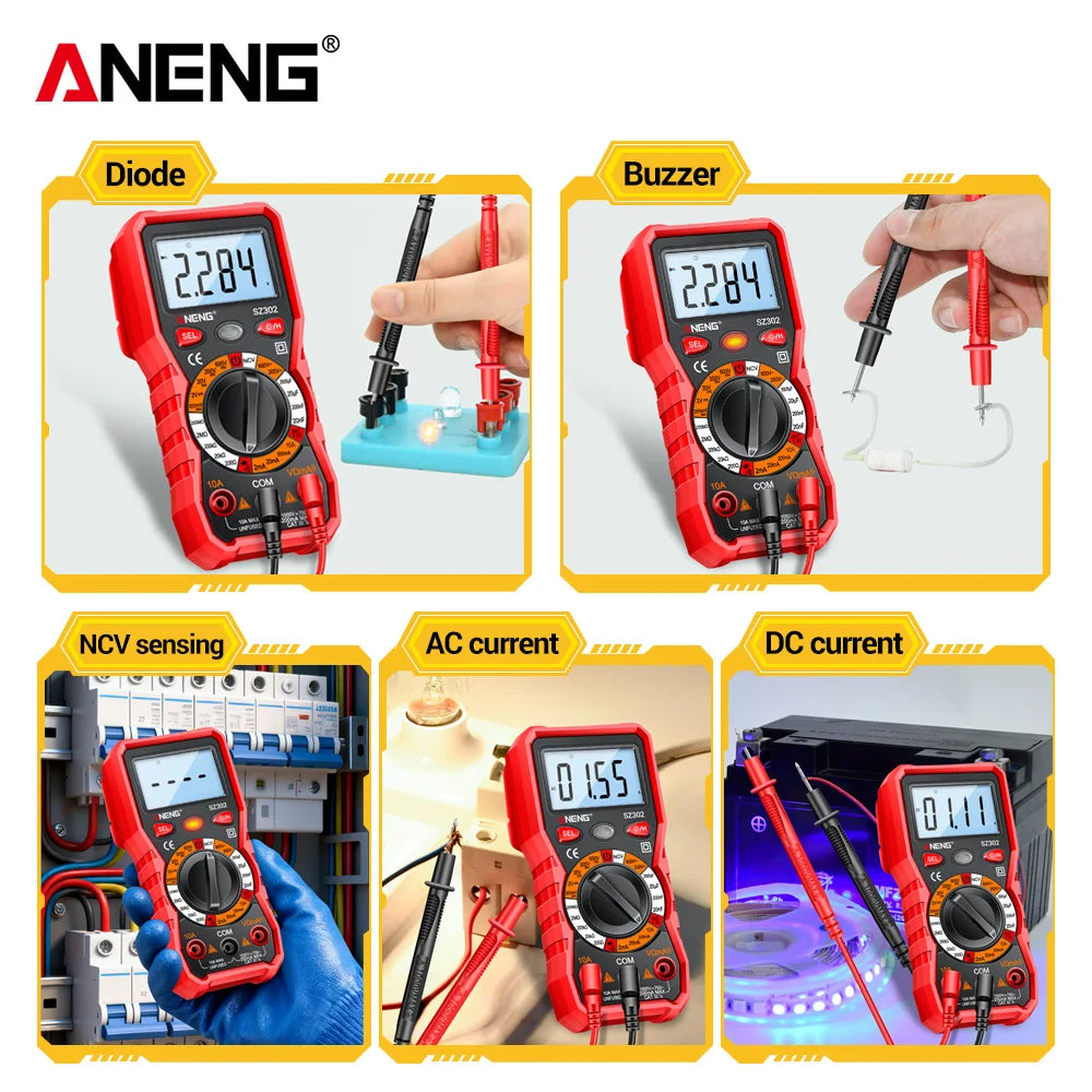 Resistance Ohm Ammeter Tester Tools Multimeter Digital AC DC Votage