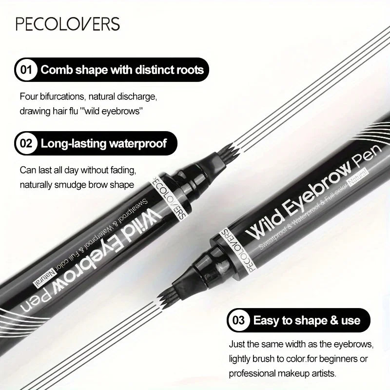 5 Colors Liquid Eyebrow Pen Long Lasting Tattoo 4-splitted Head Tint Zpaxo