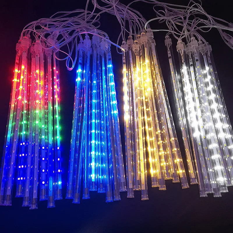 Solar LED String Lights Meteor Shower Fairy Garland Outdoor Garden Zpaxo