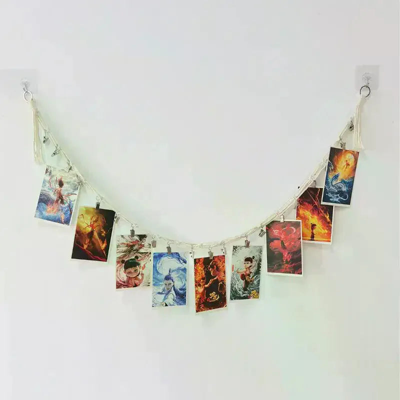 Hanging Photo Display Wooden Bead Garland Boho Wall Hanging For Bedroom Living Room Dorm Party Decor Teen Girl Gifts Zpaxo