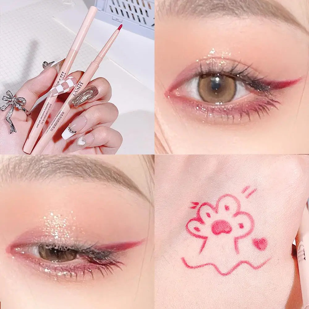 Ultra-thin Matte Red Brown Eyeliner Gel Pencil Long Lasting Quick Dry Zpaxo 03