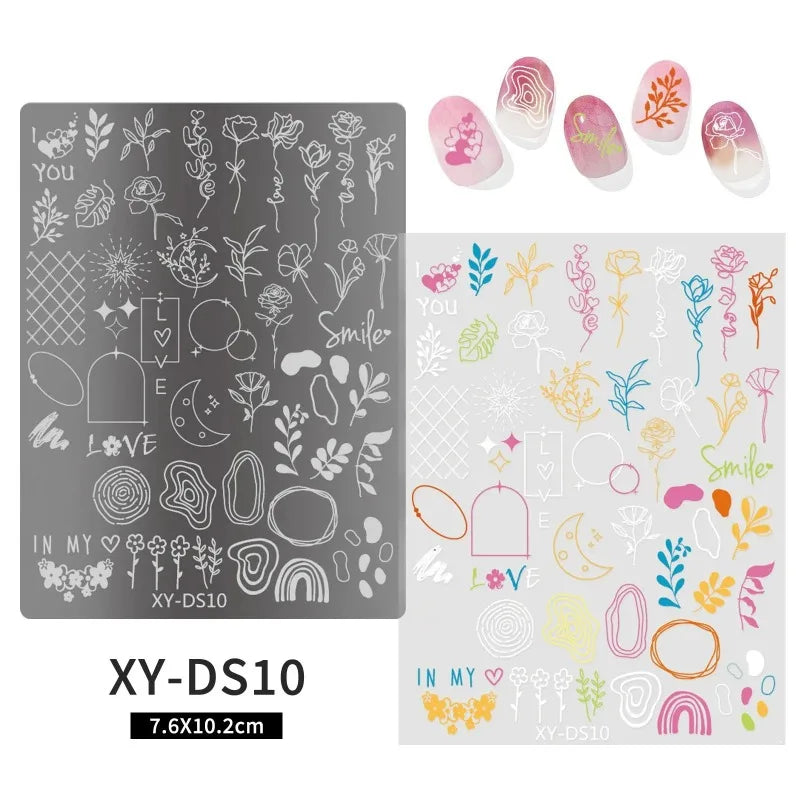 Lace Castle Nail Stamping Plates Ghost Skull Moon Star Butterfly Zpaxo 10