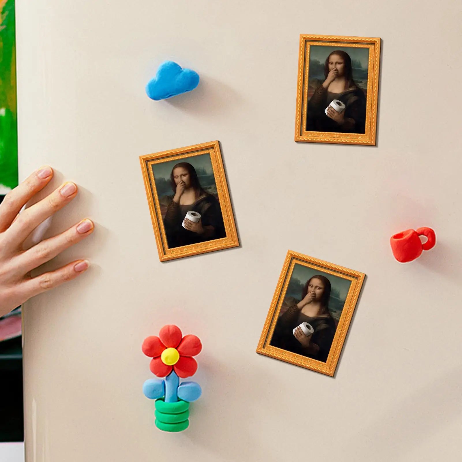 Funny Magnets Humorous Female Art Decorations Wooden Retro Photo