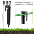 100-300PCS Garden Lawn Mower Peg Environment-friendly Ground Pegs Laying Boundary Cables Quick Installation Garden Accessories Zpaxo black 300PCS