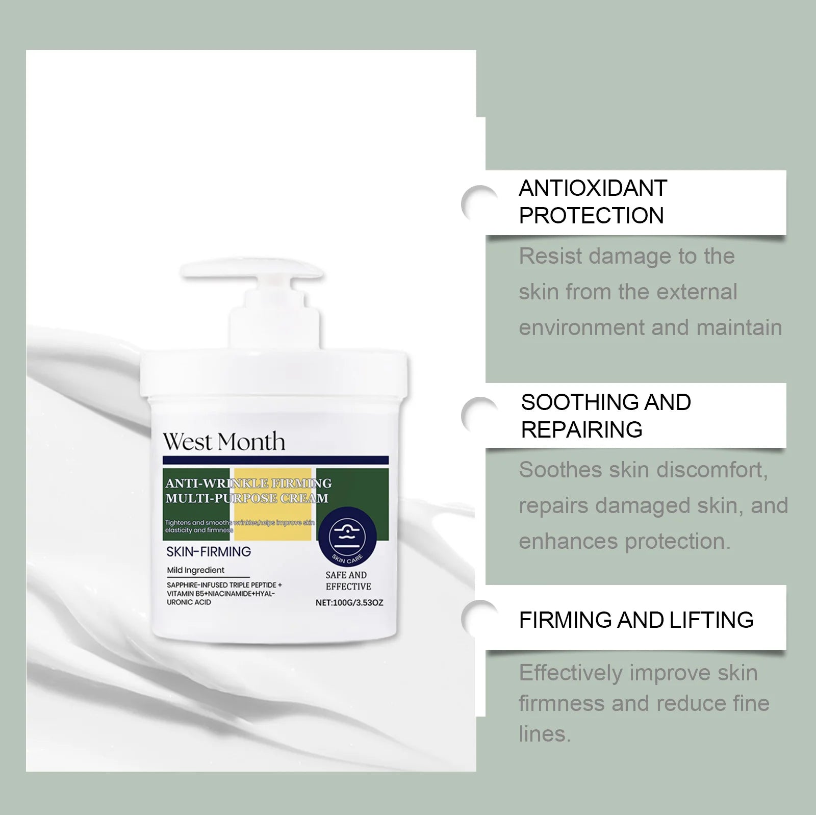 Firming Face Cream Deep Moisturizing Fade Fine Lines Reduce Dryness Soothing Repairing Anti-Wr-inkles Soft Tender Nourish Cream Zpaxo
