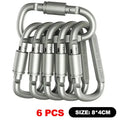 6pcs Camping Hiking Outdoor Gear Carabiner Set Spring Gate Key Chain Clip Daily EDC Keychain Holder For Outdoor Camping Backpack Zpaxo 6PCS-Gray