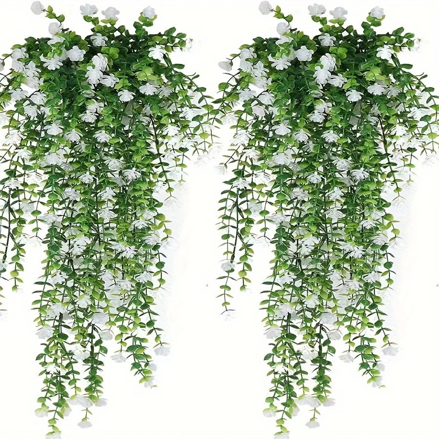 Artificial Hanging Plants Fake Plant Faux Eucalyptus Leaf Greenery