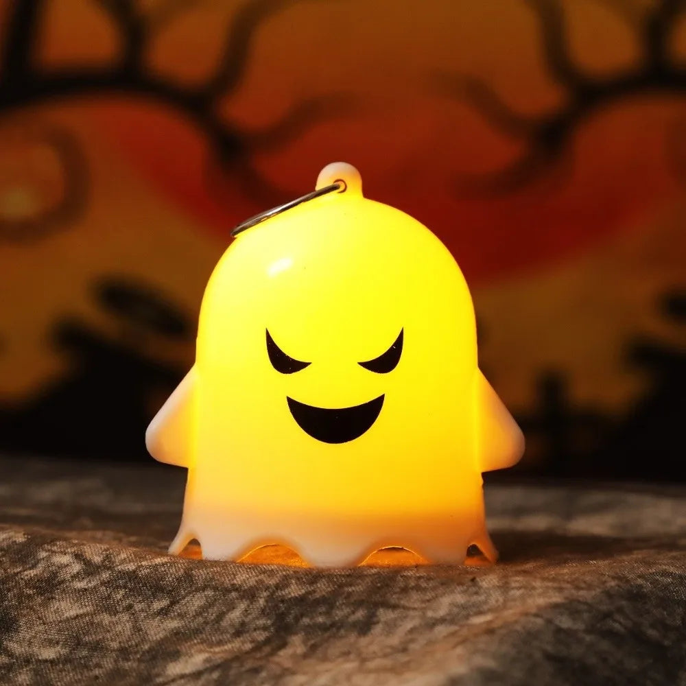 6PCS Cute Halloween Luminous Ghost Keychain LED Hanging Ghost Pendant Party Luminous Ghost Light Gifts Phone Decor Zpaxo