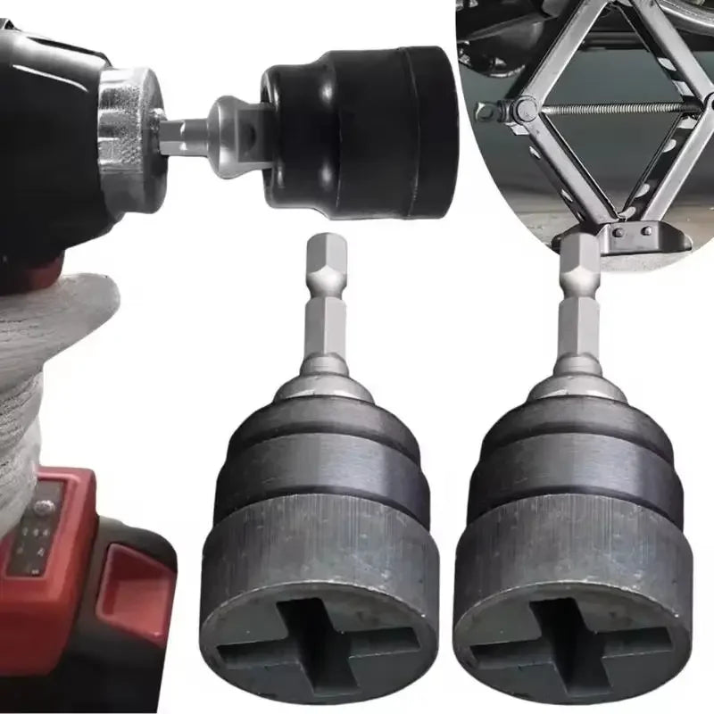 Scissor Jack Adapter Socket Universal Chrome Vanadium Steel Electric Impact Drill Ratchet Wrench Car Jack Lifting Tool Accessory Zpaxo