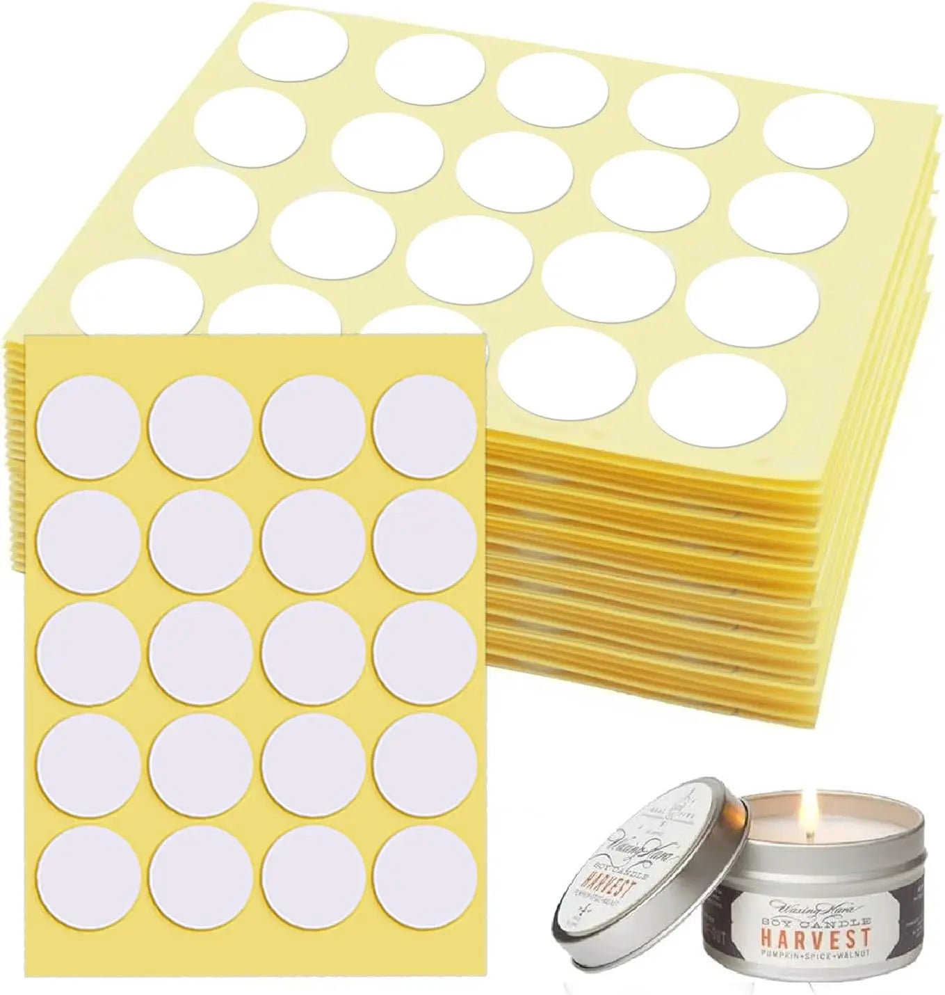 Candle Wick Stickers – Double-Sided Heat-Resistant 5/10 Sheets Candle Making Supplies Zpaxo 10 sheets