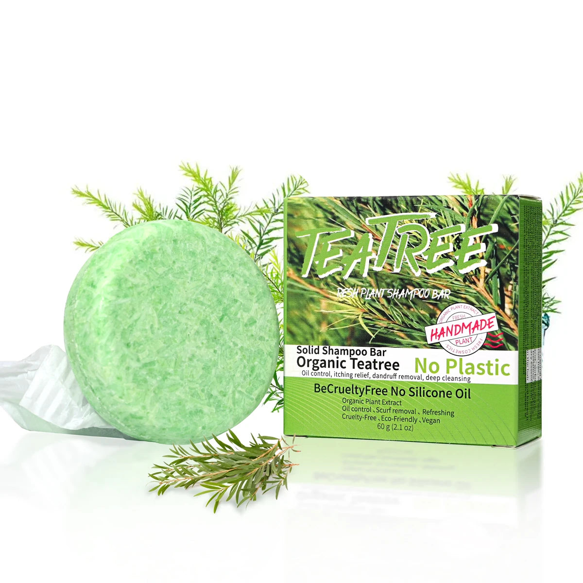 Tea Tree Oil Handmade Soap & Solid Shampoo Bar – Oil Control Solid Shampoo Bar Zpaxo