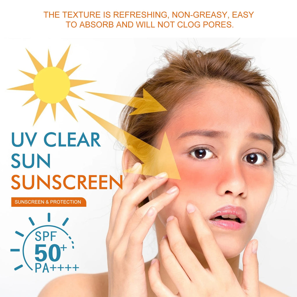 Hoygi Oil-Free Lightweight Sunscreen Cream Broad Spectrum SPF 50+ Non-Greasy Quick-Dry for Daily Face Protection and Makeup Base Zpaxo