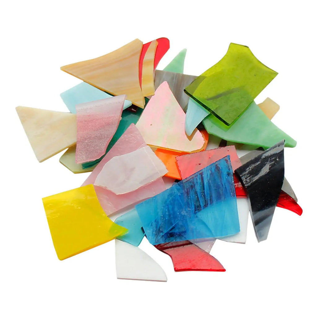 Mosaic Glass Pieces DIY Stained Glass Tiles Assorted Size Flowerpots Irregular Zpaxo