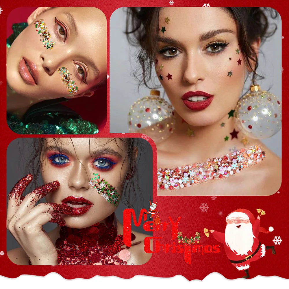 Body Facial Glitter Long-lasting Shine Suitable Holiday Christmas